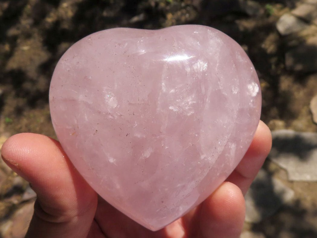 Polished natural Rose Quartz Heart