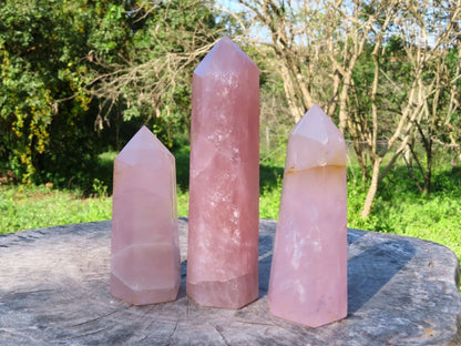 Polished Natural Rose Quartz Tower