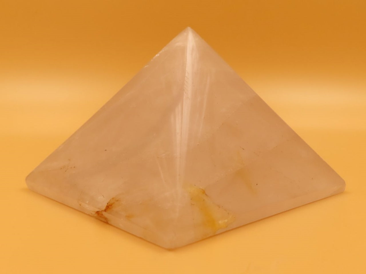 Polished Natural Rose Quartz Crystal Pyramid L