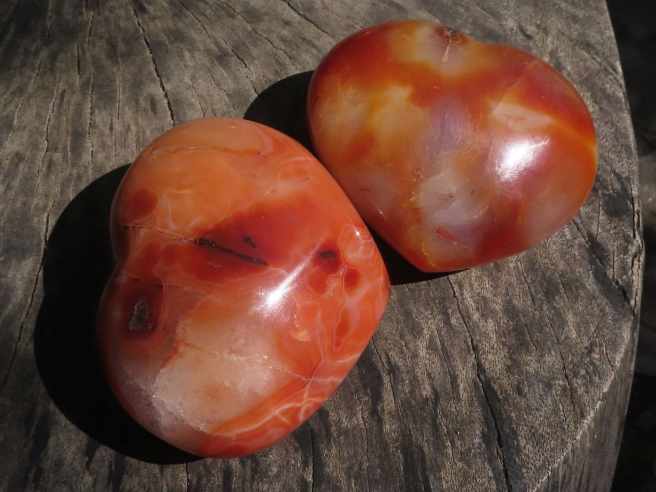 Gorgeous Polished Natural  Carnelian Agate Heart