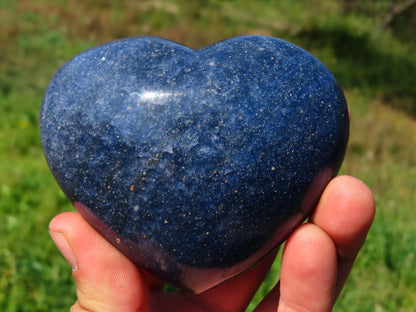 Polished natural Lazulite Hearts