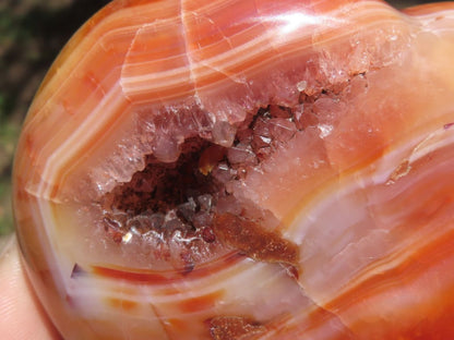 Gorgeous Polished Natural  Carnelian Agate Heart