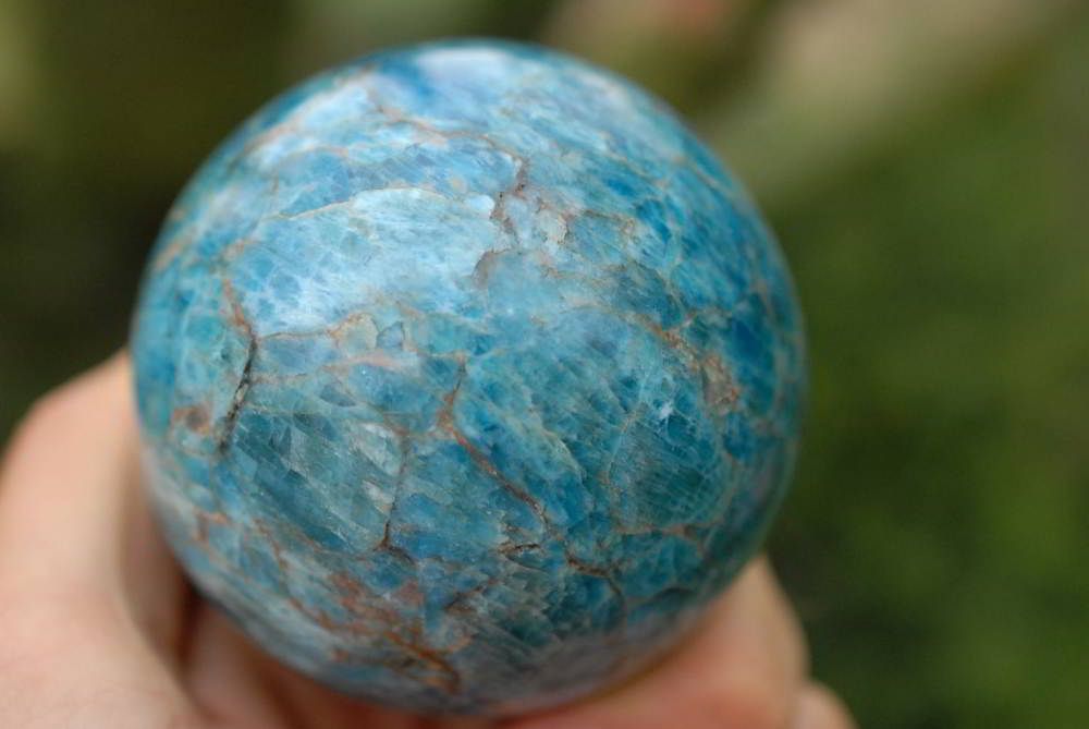 Stunning Polished Blue Apatite Spheres