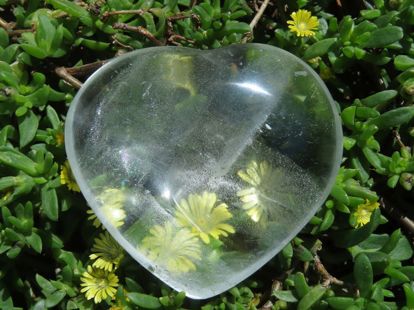 Polished Natural Clear Quartz Hearts