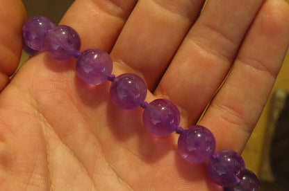 AA+ Natural Amethyst Beads Necklace