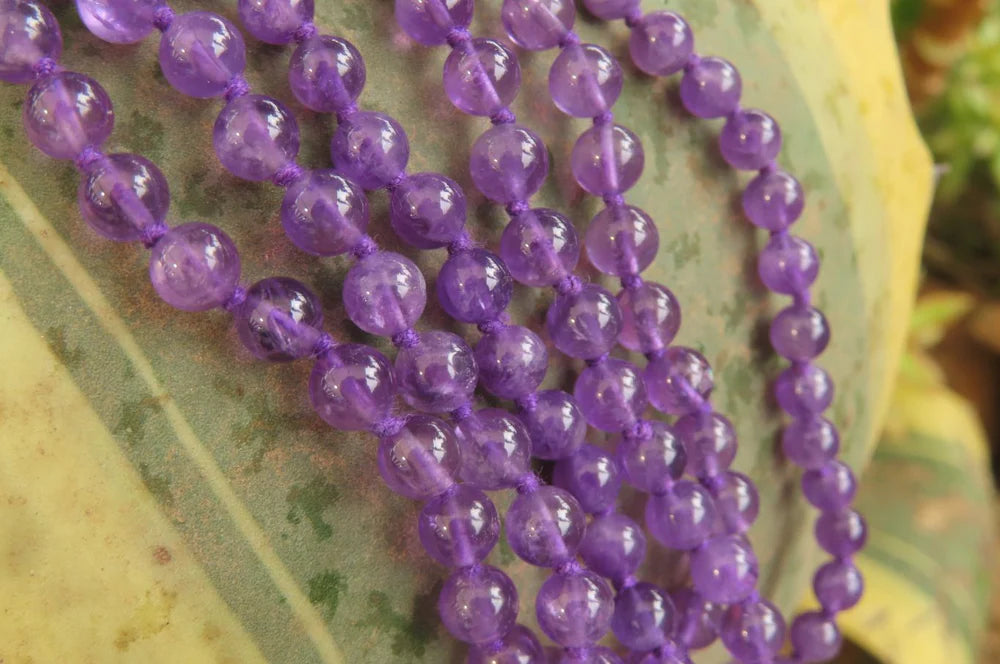 AA+ Natural Amethyst Beads Necklace