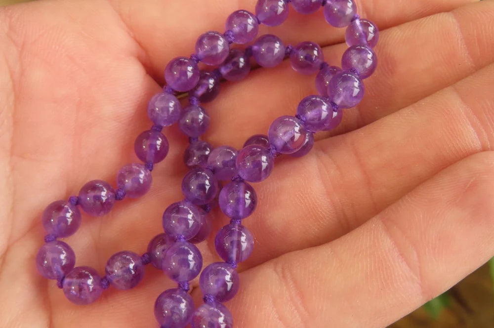 AA+ Natural Amethyst Beads Necklace