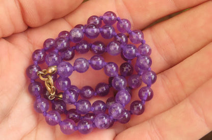 AA+ Natural Amethyst Beads Necklace