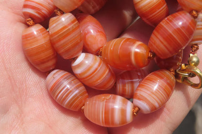 Precious Tibetan Natural Red Sardonyx Agate Beaded Necklace