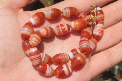 Precious Tibetan Natural Red Sardonyx Agate Beaded Necklace