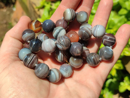 AAA+ Natural Botswana Agate Beaded Necklace