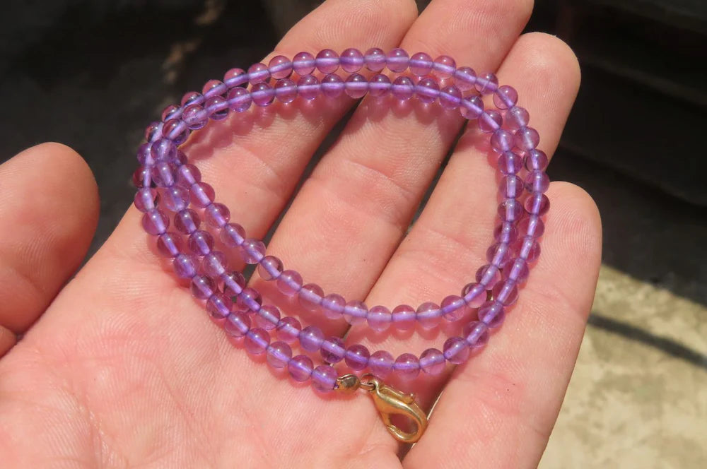 AAA+ Natural Amethyst Beads Necklace