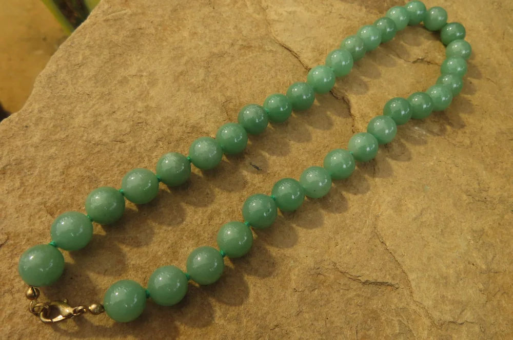 Natural Green Aventurine Quartz Beaded Necklace