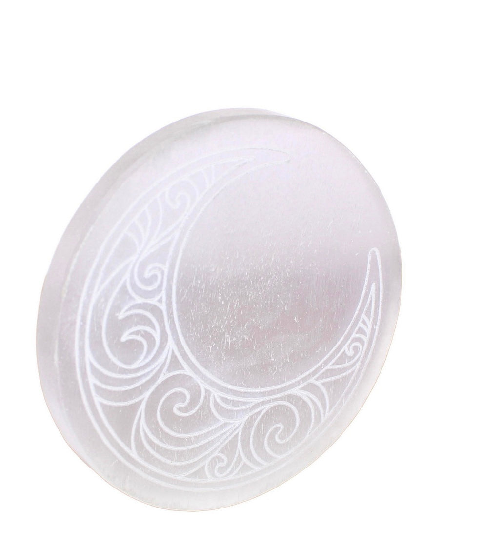 Selenite Charging Plate -crescent moon