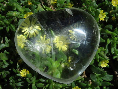 Polished Natural Clear Quartz Hearts