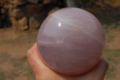 Polished natural Rose quartz A Spheres