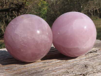 Polished Natural Rose Quartz Spheres