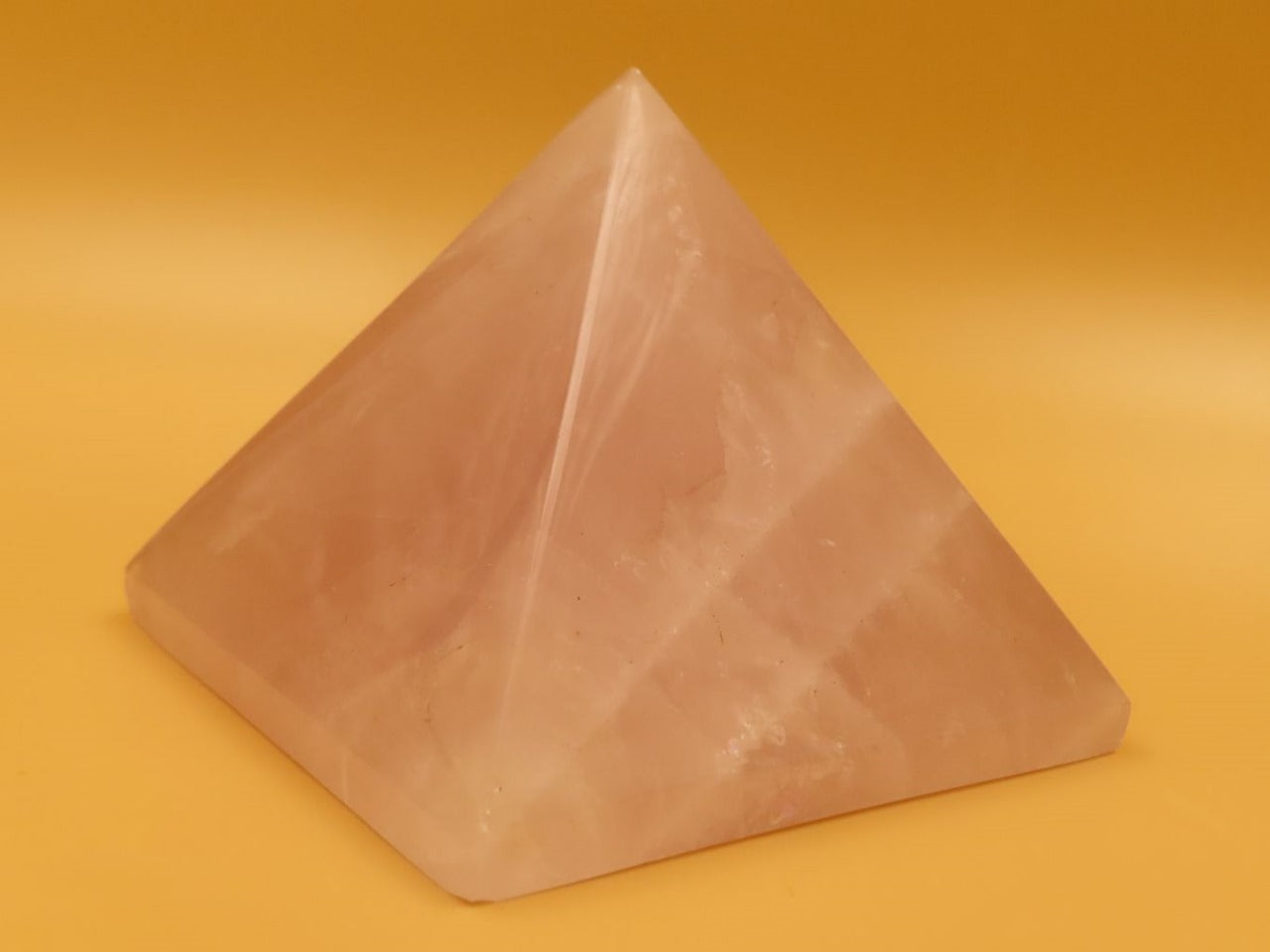 Polished Natural Rose Quartz Crystal Pyramid L