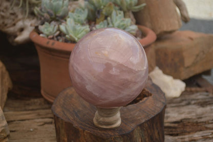 Polished Natural Rose quartz Spheres