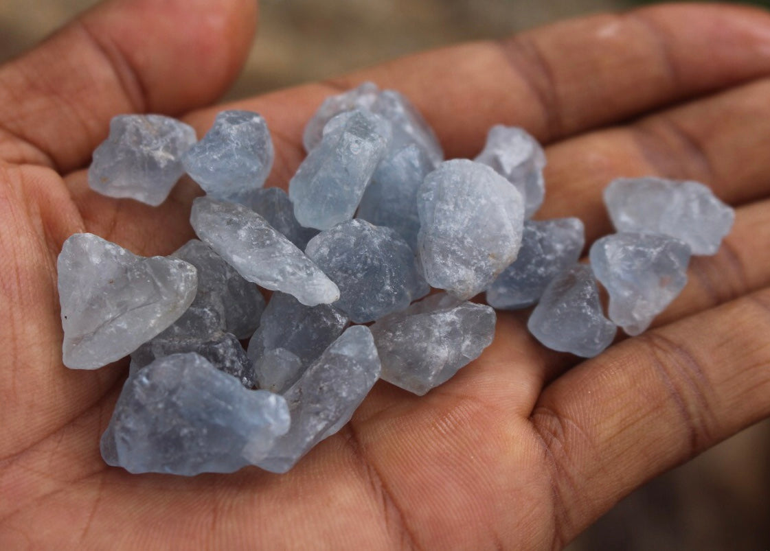 Raw Blue Celestite Chips