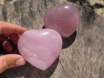 Polished natural Rose Quartz Heart