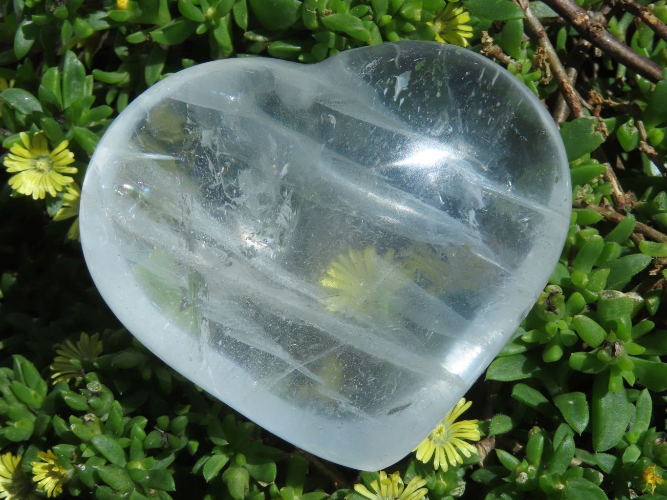 Polished Natural Clear Quartz Hearts