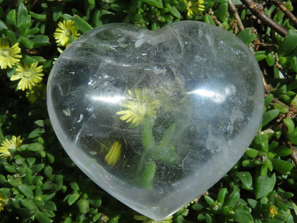 Polished Natural Clear Quartz Hearts